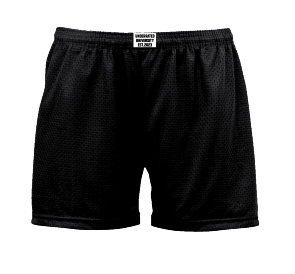 Black mesh shorts